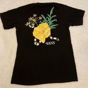 VANS Off the Wall rare vintage black T-shirt with snake & flower, size small
